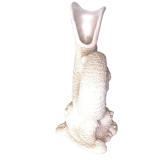 Vintage Royal Haeger Vase Nautilus Shell 1998 Textured Off White 10.75" Tropical - Picture 3 of 7